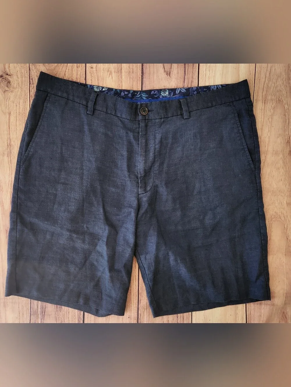 Tommy Bahama Mens Linen Blend Navy Blue Shorts Size 38